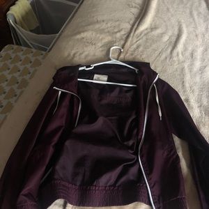 burgundy windbreaker
